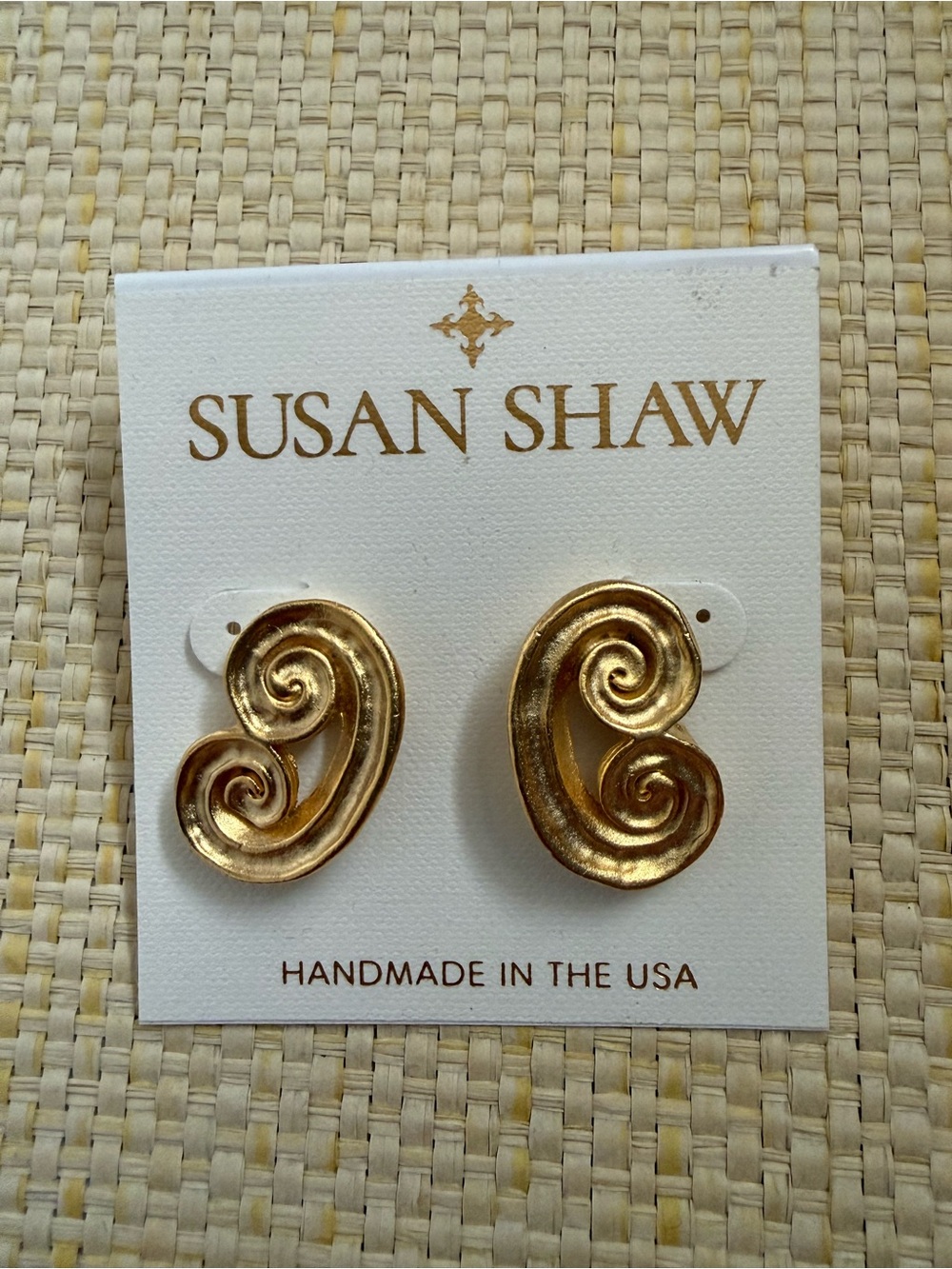 Susan Shaw Gold Swirl Earrings